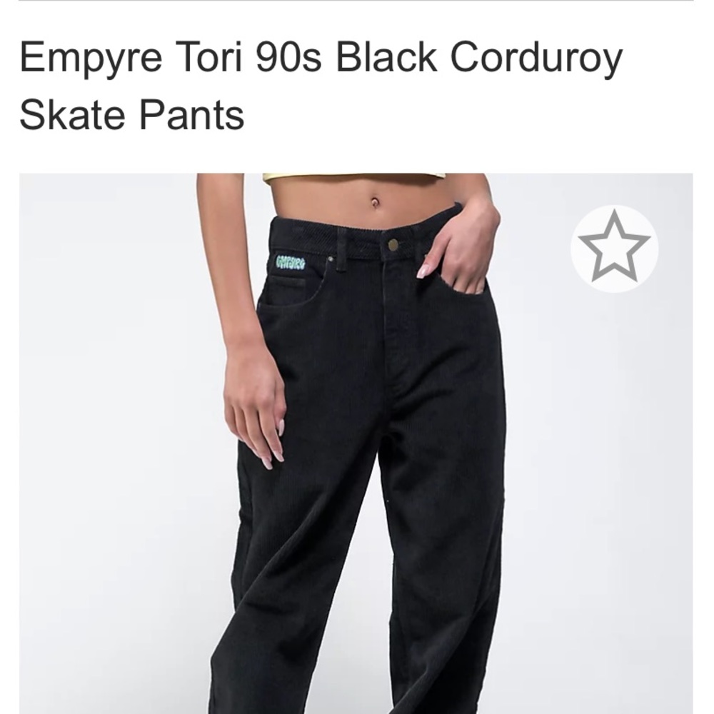 Empyre Tori 90s Black Corduroy Skate Pants